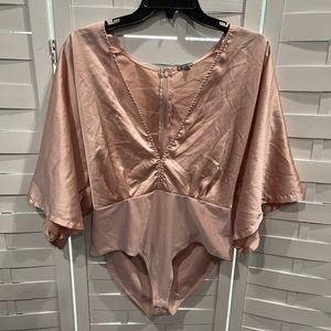 Charlotte Russe Silky Oversized Sleeve Bodysuit